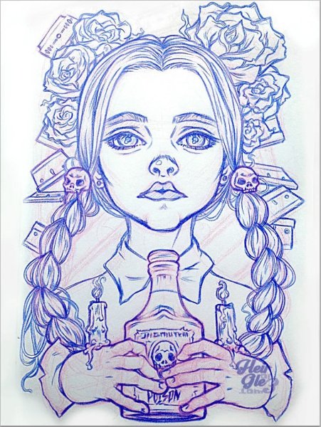 Уэнзди Аддамс эскиз