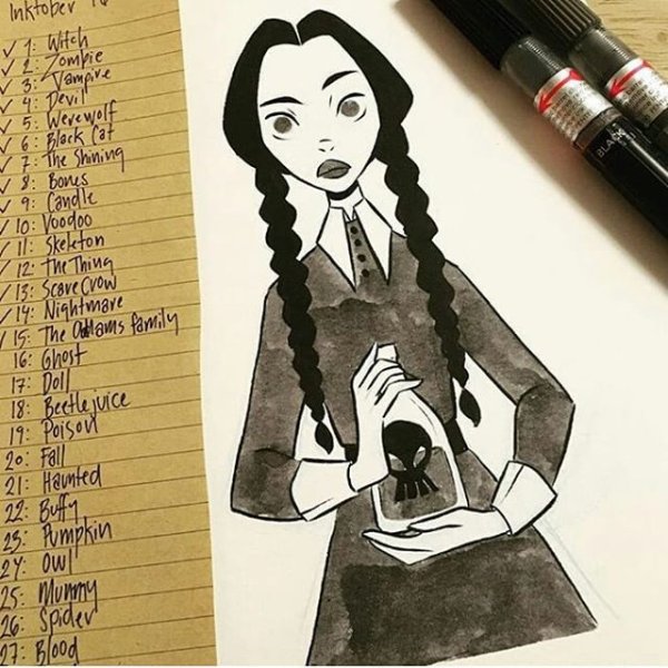 Уэнздей Аддамс арт