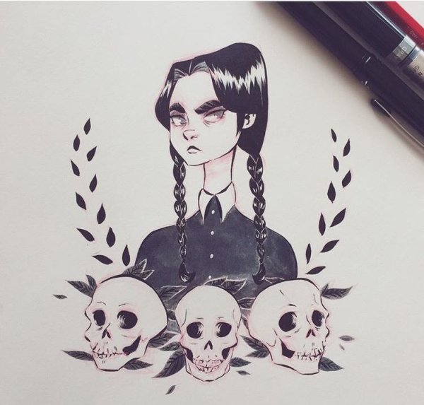 Уэнздей Аддамс арт