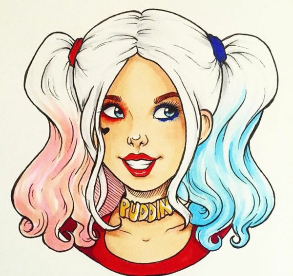 Харли Квин для срисовки для девочки