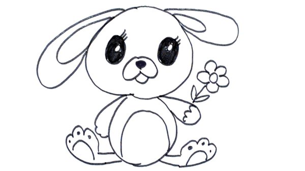 Зайчик рисунок карандашом