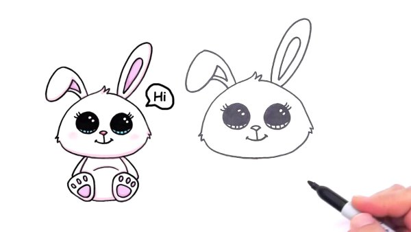 Рисунок кролика для срисовки