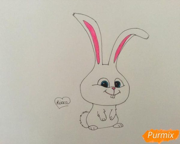 Поэтапное рисование пасхального кролика