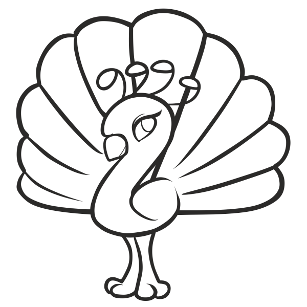 Павлин раскраска для малышей