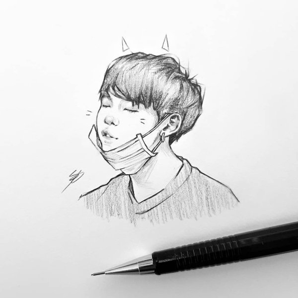 БТС мин Юнги для срисовки