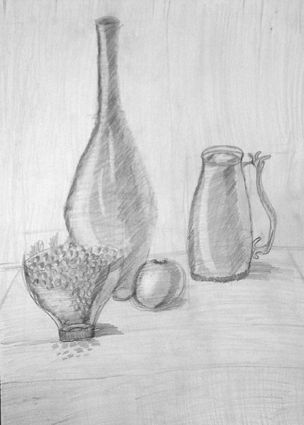 Легкие натюрморты карандашом