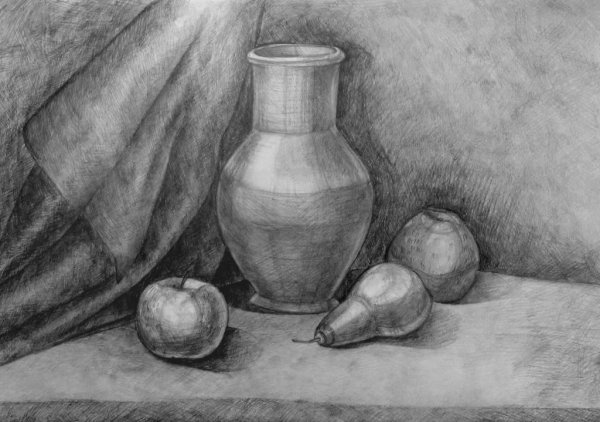 Натюрморт рисунок карандашом