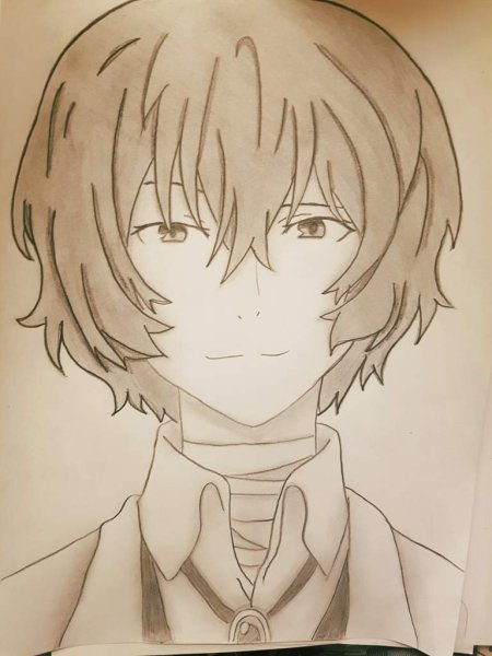 Дадзай Осаму аниме рисунок