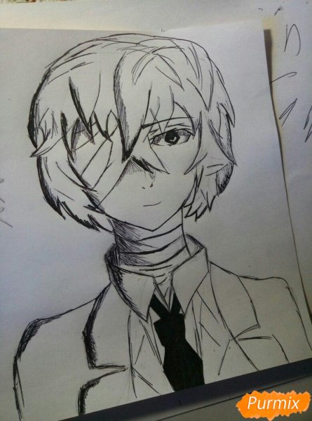 Дазай из бродячих псов карандашом