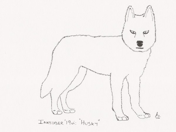 Хаски рисунок для срисовки