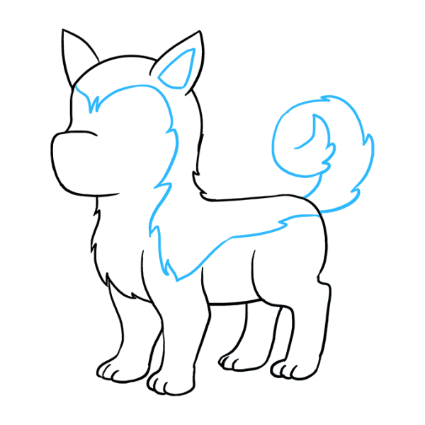 Нарисовать щенка хаски