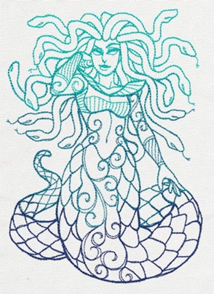 Медуза Горгона рисунок карандашом