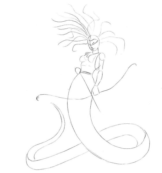 Медуза Горгона раскраска для детей