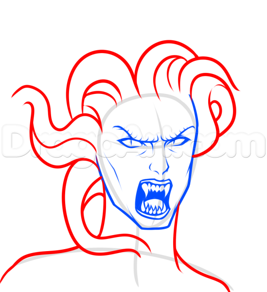 Медуза Горгона для срисовки