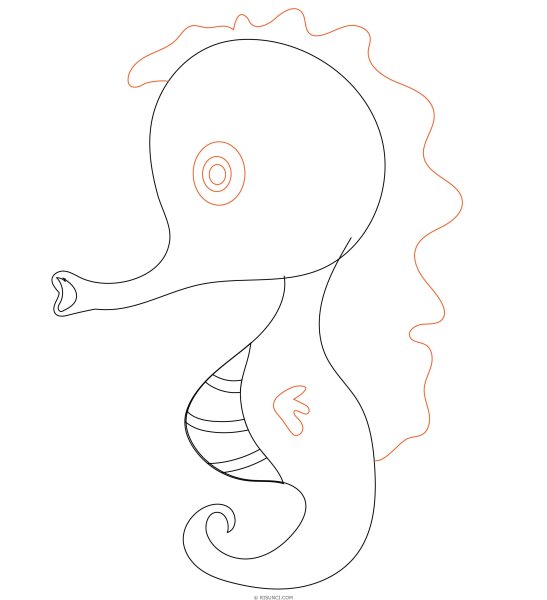 Рисование морской конек