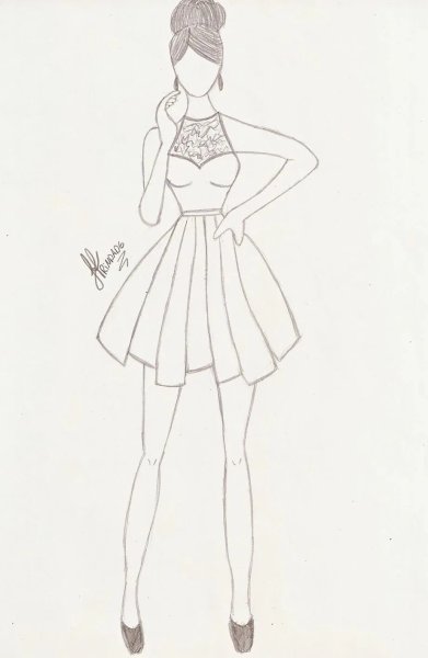 Платья для срисовки карандашом