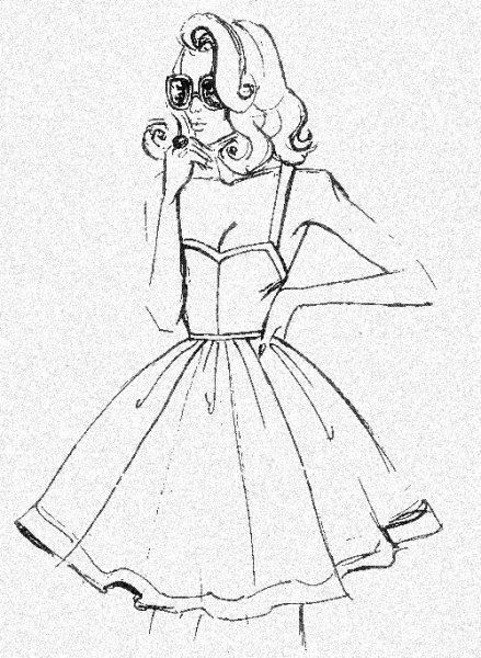Романтический стиль одежды зарисовка