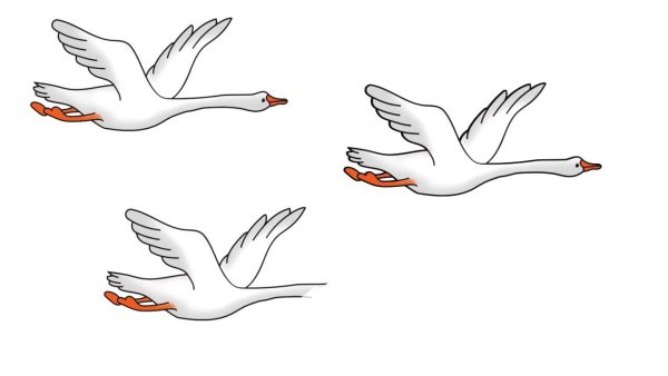 Гуси лебеди рисунок