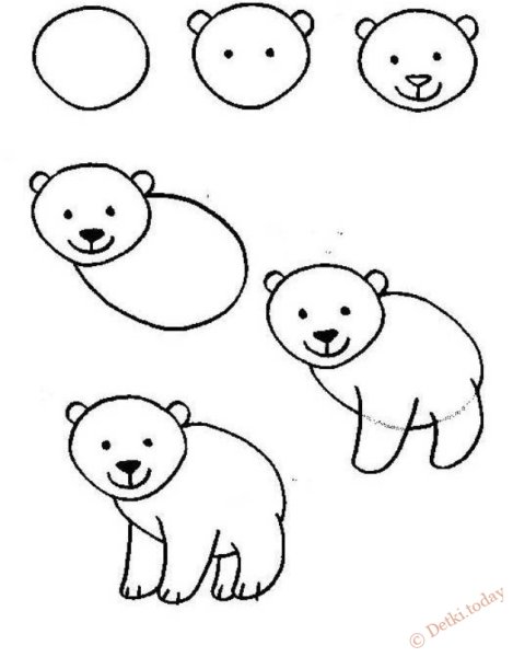 Белый медведь рисунок