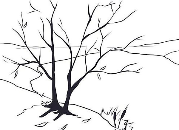 Осенний пейзаж набросок