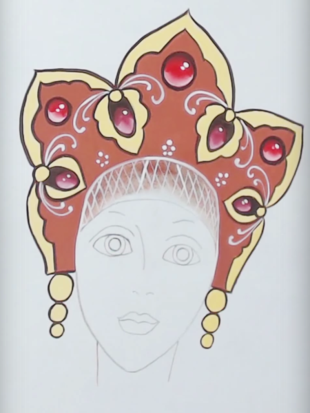 Портрет русской красавицы для детей