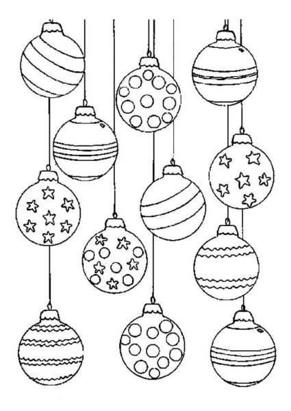 Разукрашки новогодней елочной игрушки