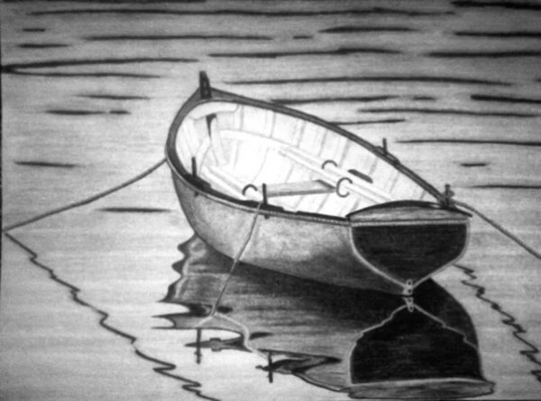 Лодка карандашом