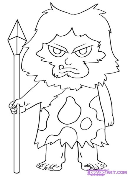 Первобытный чел рисунок