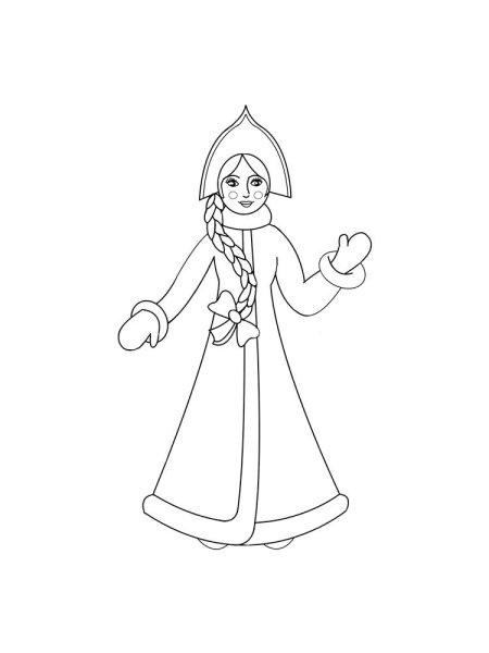 Поэтапное рисование Снегурочки