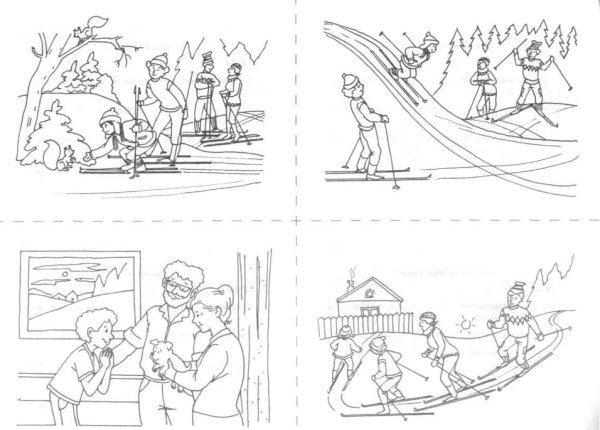 Сюжетные картинки раскраски