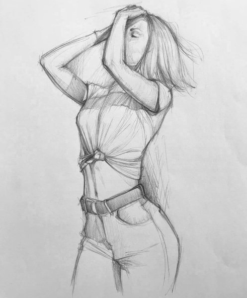 Рисунок девушки карандашом