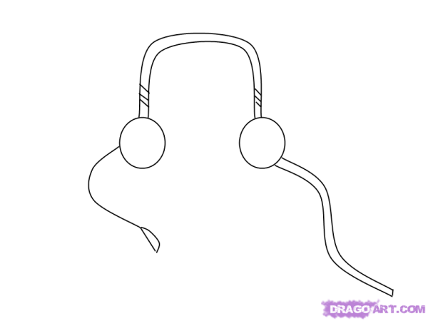 Наушники поэтапно карандашом