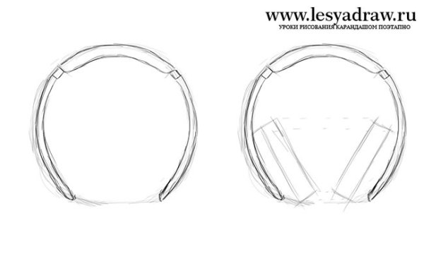 Наушники рисунок карандашом поэтапно