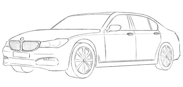 Машина BMW сбоку лёгкая