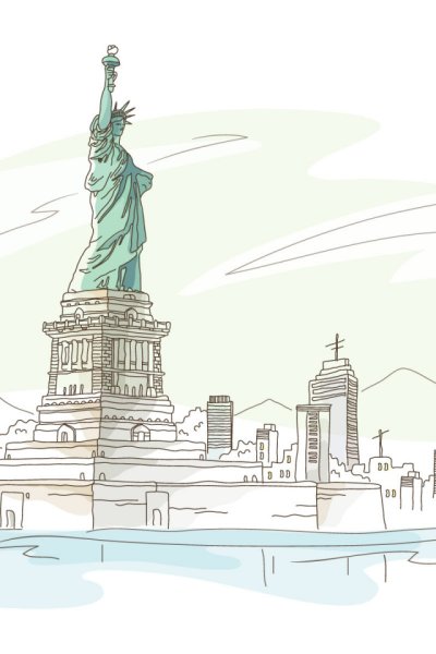 Статуя свободы Нью-Йорк нарисовать