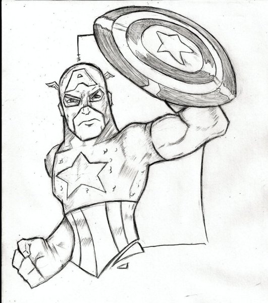 Капитан Америка раскраска для детей