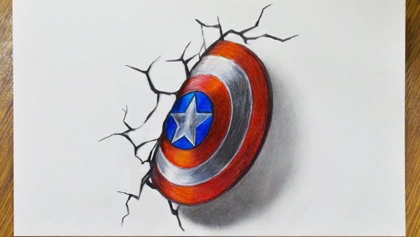 Рисовать щит капитана Америки