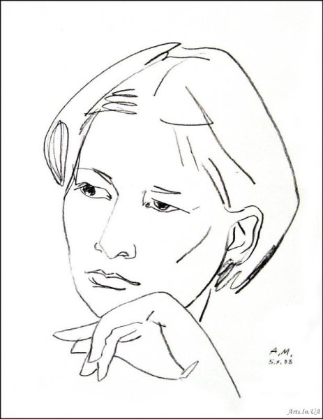 Портрет анфас карандашом