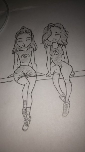 Подруги для срисовки карандашом