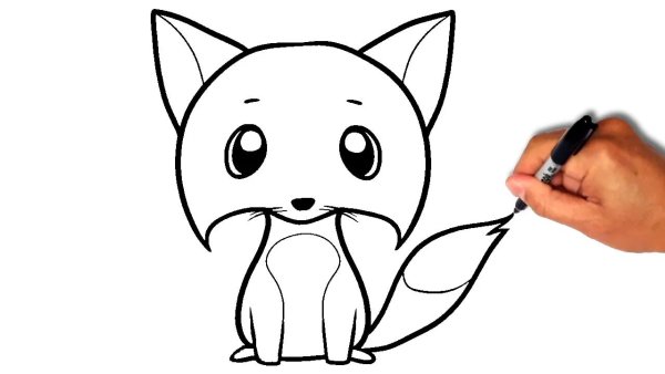 Лисичка рисунок карандашом