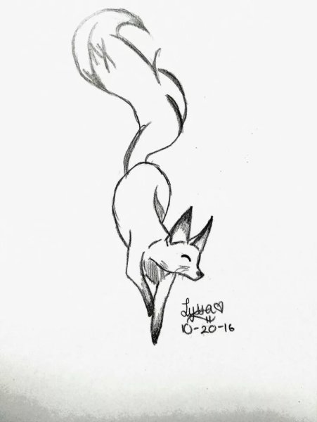 Лисица рисунок карандашом