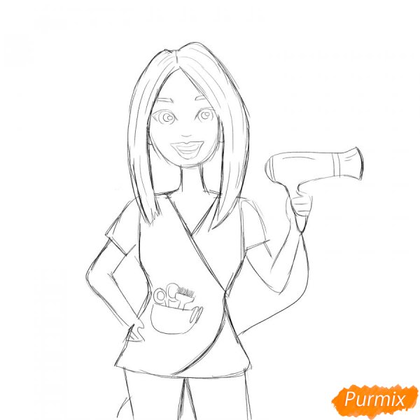 Парикмахер рисунок легко