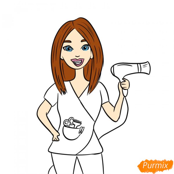 Рисунок парикмахера легкий