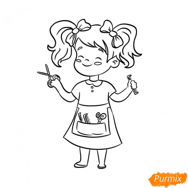 Нарисовать парикмахера для детей