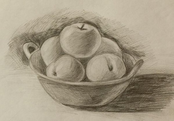 Графический натюрморт карандашом
