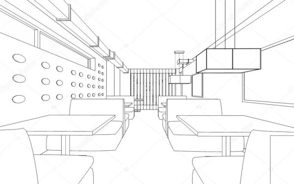 Кафе рисунок карандашом для срисовки
