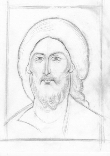 Лик Богородицы прорись