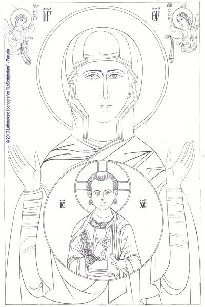 Прорись иконы Богородицы Оранта