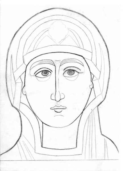 Прорись иконы преподобного Сергия Радонежского