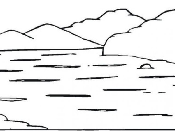 Река раскраска для детей